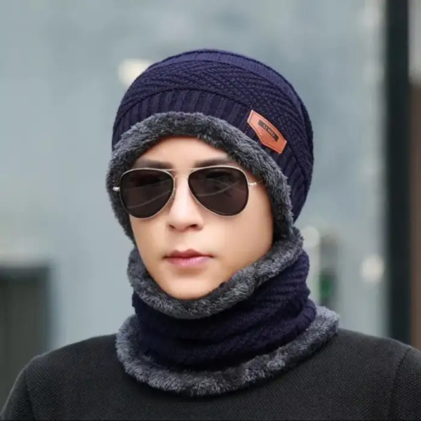 Beanie cap-Wool cap with neck warmer for men women| Winter cap for Unisex